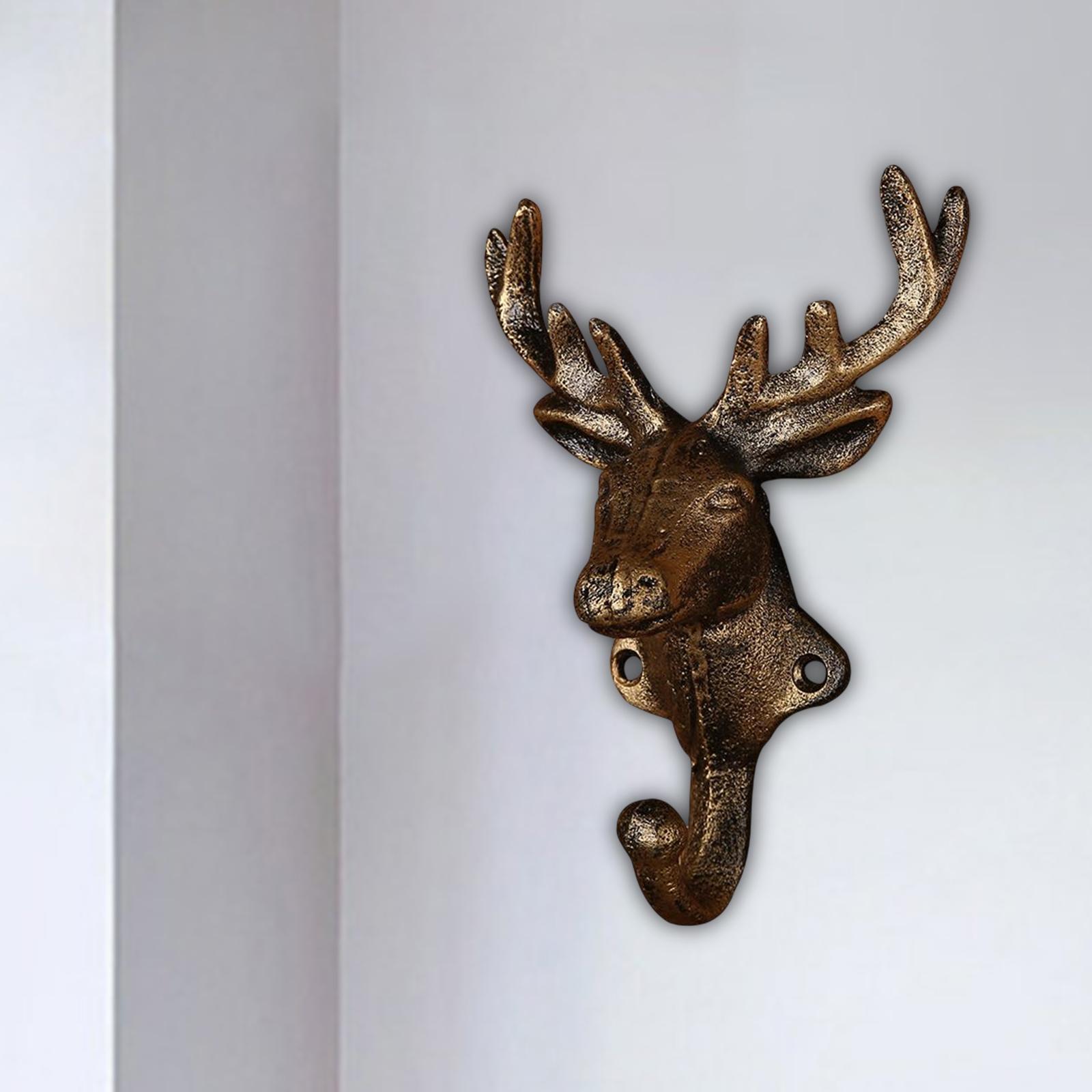Deer Coat Hook Clothes Hanger Wall Mounted Holder Heavy Duty for Entryway