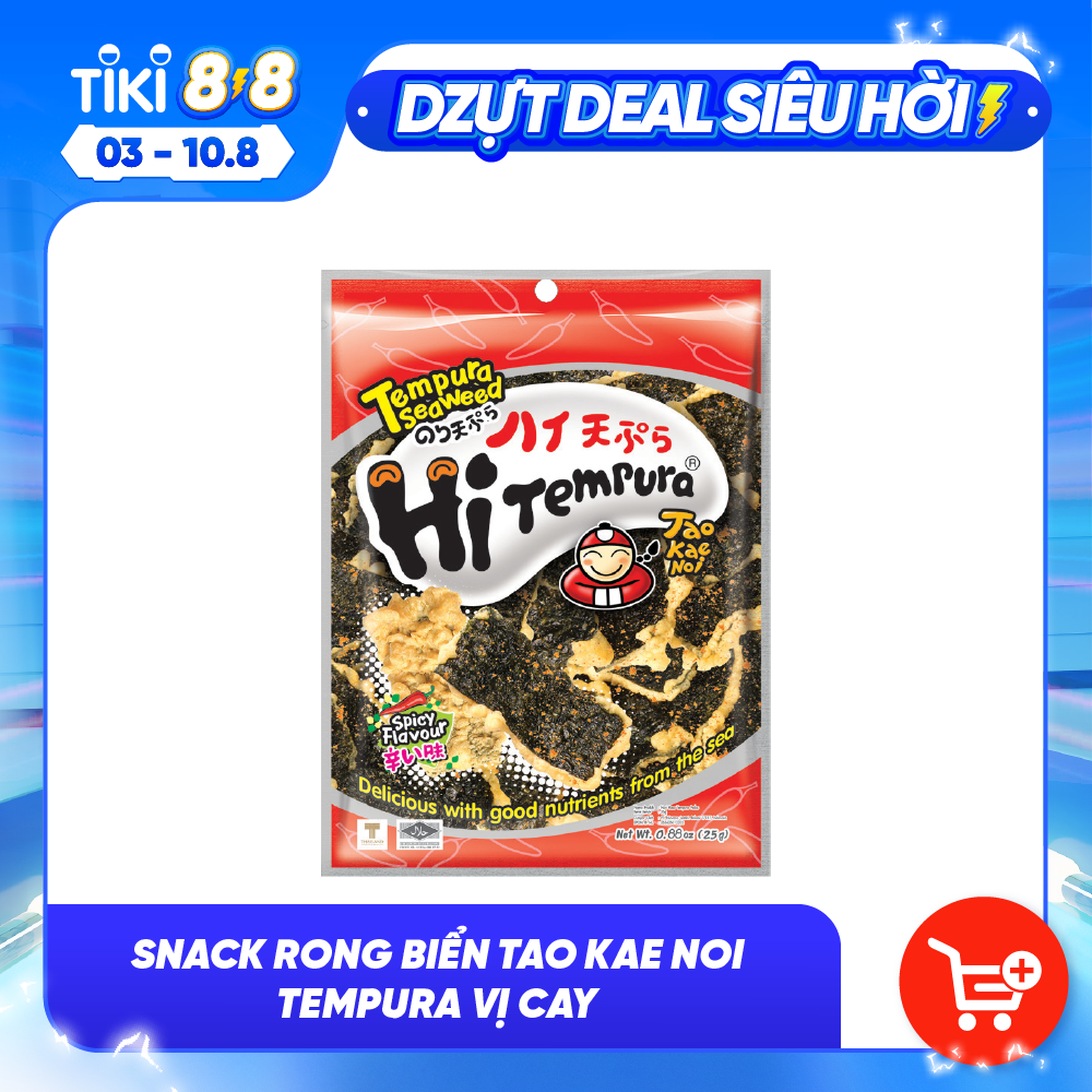 Snack rong biển Tao Kae Noi Tempura vị Cay 25g