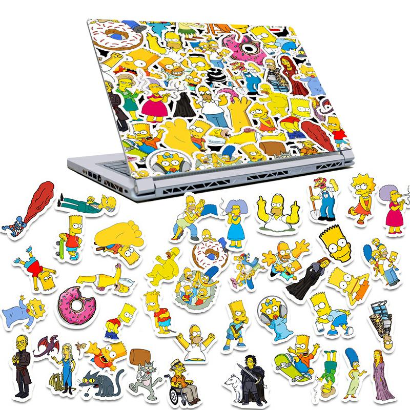 Sticker Anime simpson Cắt Sẵn Hình Dán Trang Trí Mũ Bảo Hiểm Laptop Điện Thoại Ván Trượt Sổ tay Notebook