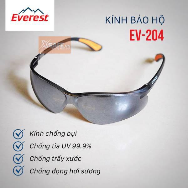 T- Kính bảo hộ Everest EV204 Kính chống tia UV, chống bụi đọng sương bảo vệ mắt khi đi xe, lao động, tròng đen tráng bạc