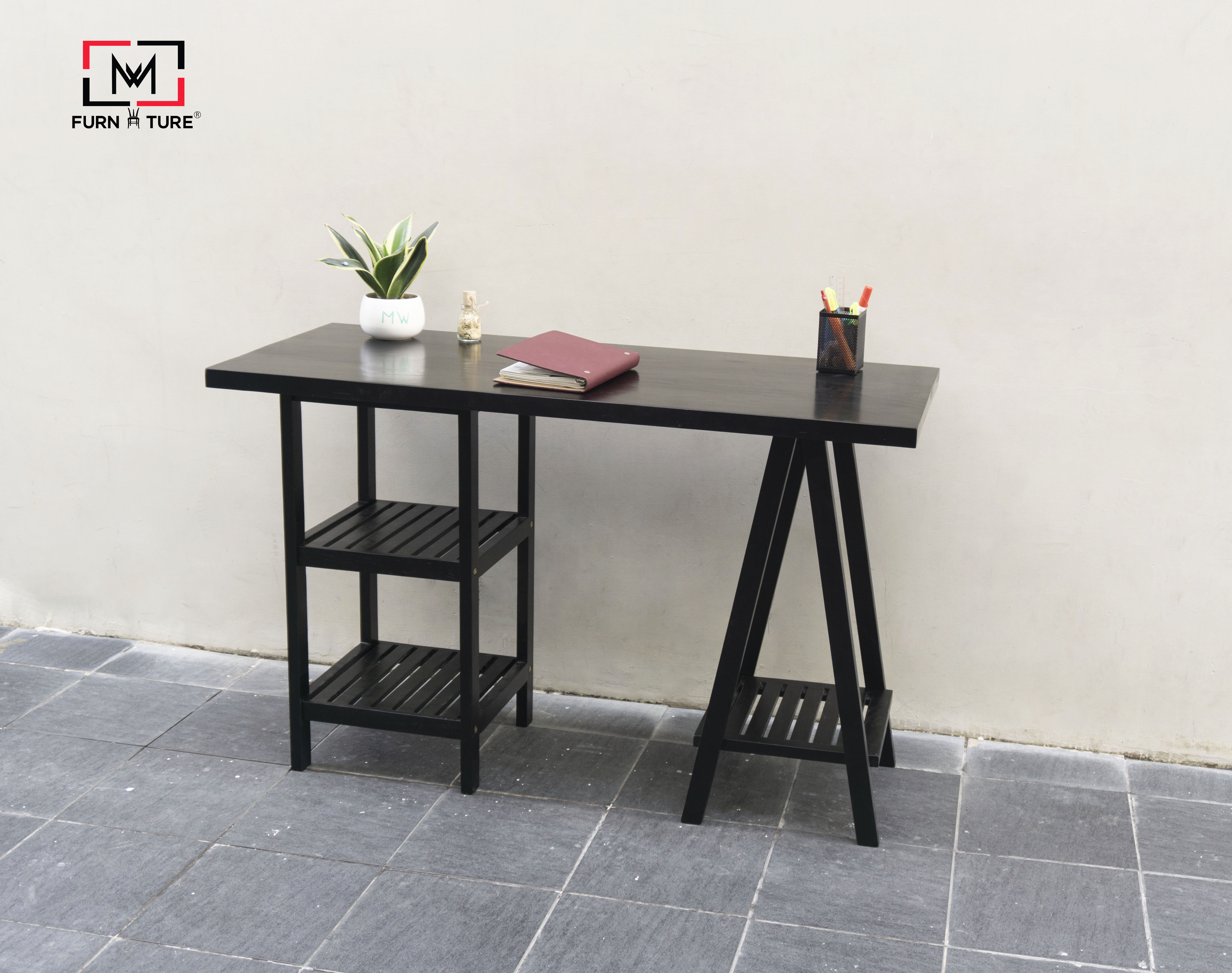 BÀN LÀM VIỆC CHÂN THÁP HIỆN ĐẠI MWFURNITURE - STANDING TOWER TABLE