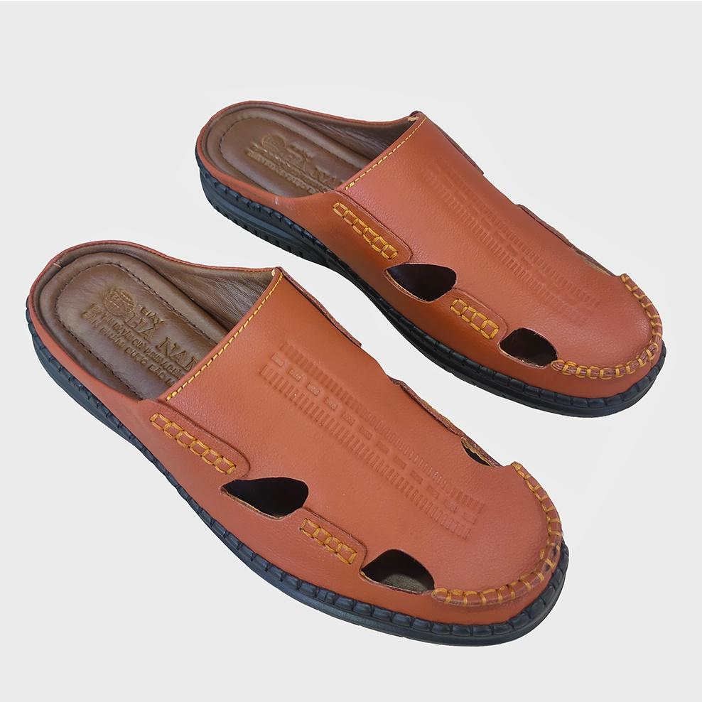 Dép Bít Mũi Nam HÀ NAM Da Bò Thật Cao Cấp GSB20108