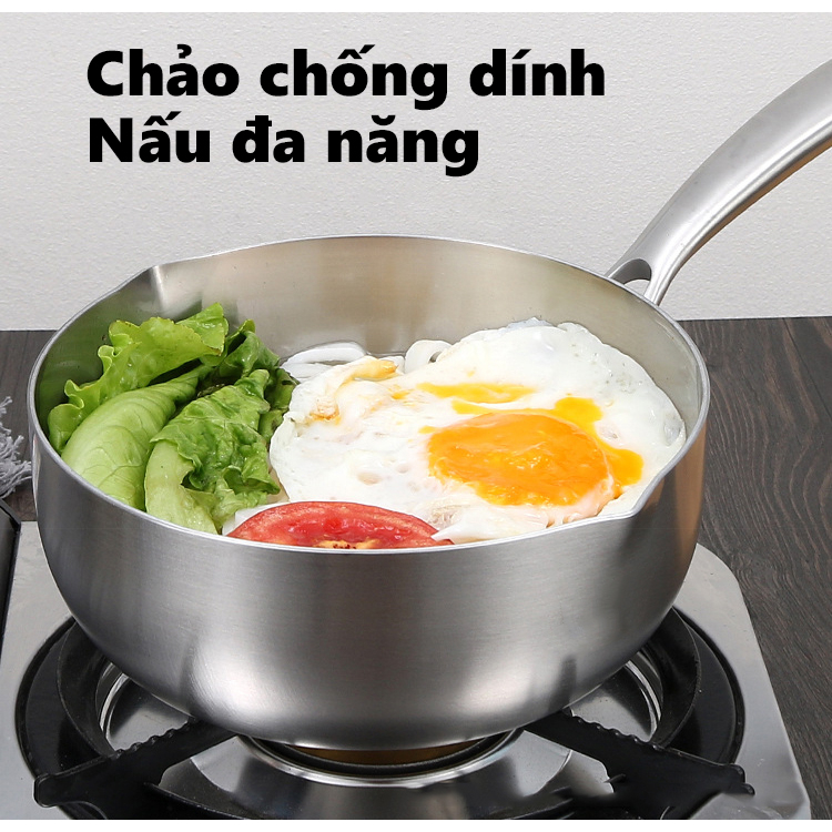 Chảo nguyên khối inox sâu lòng Seka dùng cho mọi loại bếp, tặng kèm vỉ gác chảo róc dầu, bảo hành 1 năm - Hàng chính hãng