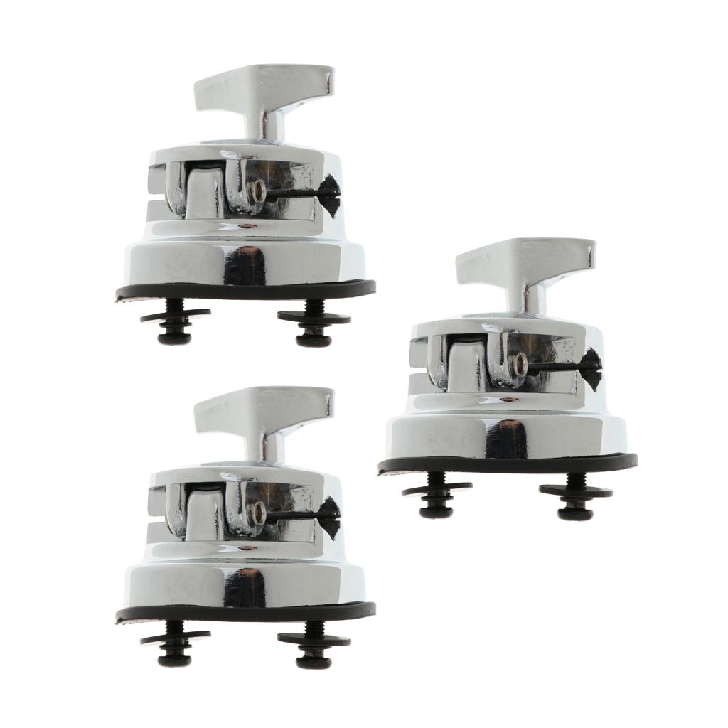 3 Pieces Drum Holder Base Plate Rack Clamp Tom Drum Mount Bracket