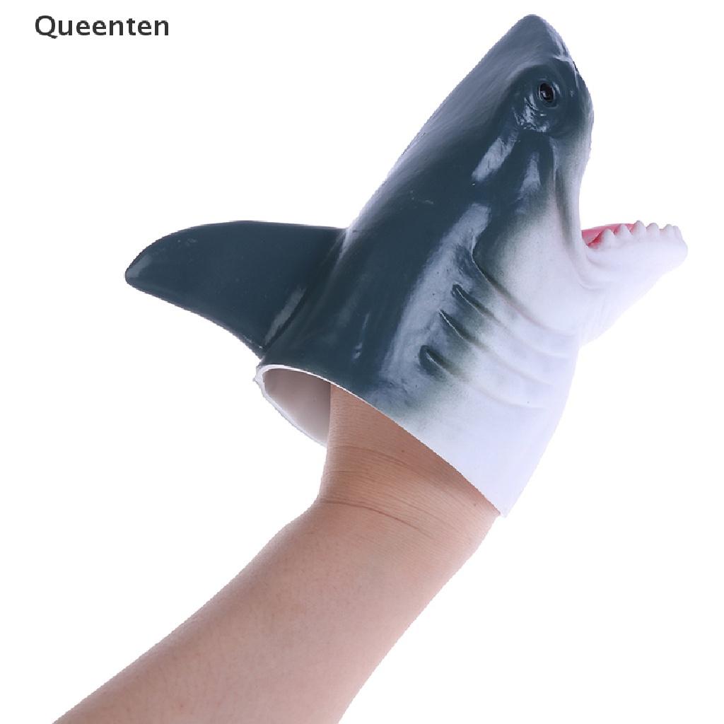 Queenten Shark Arm Glove Hand Puppet Toy Soft Rubber Shark Glove Interactive Toy  VN