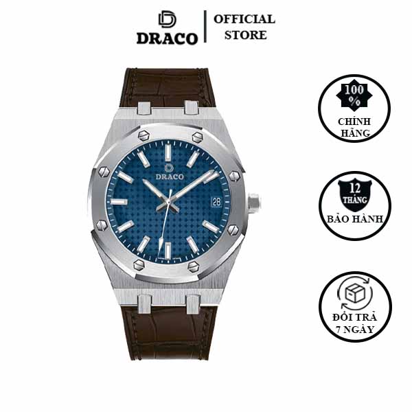 Đồng Hồ Nam Sang Trọng DRACO D22-DR04 “Revolution Watch” Xanh Da Nâu