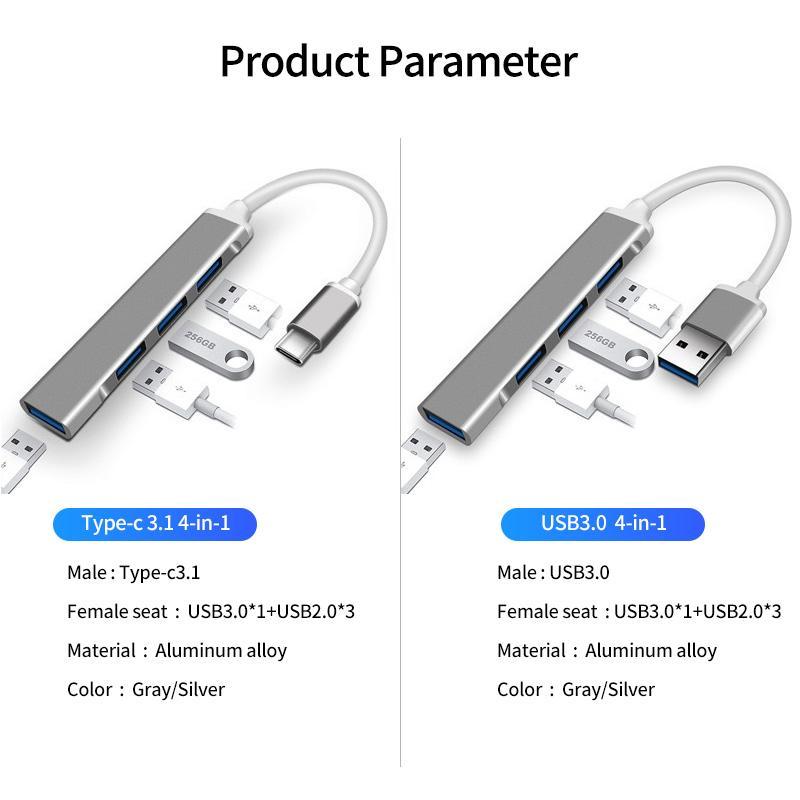 Bộ chia 4 cổng USB Type C 3.1 cho máy tính táo Ankndo
