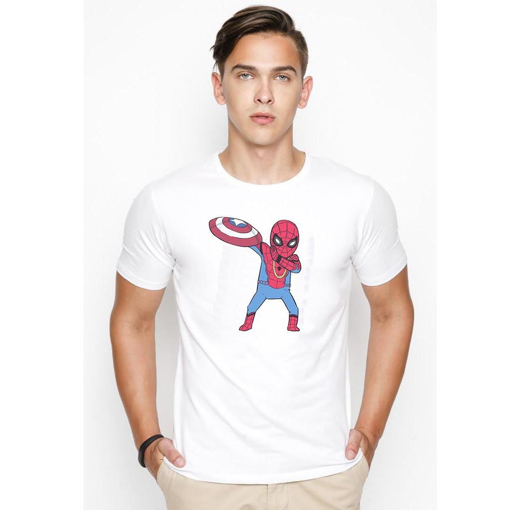Áo thun nam đẹp in hình Spiderman Dabing cá tinh vải dày mịn