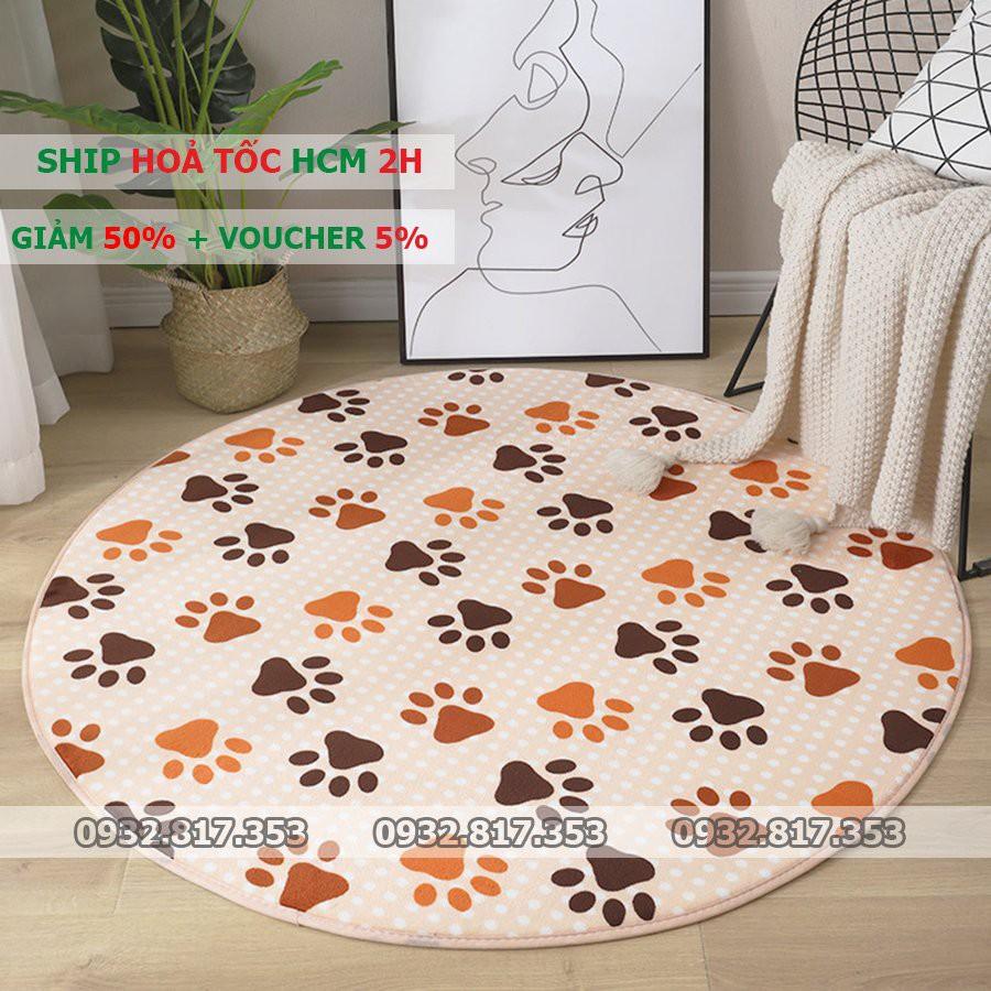 Thảm Nhung Tròn Cao Cấp | 80cm, 1m, 1m2 | Thảm Lông Tròn Trang Trí Có Đế Chống Trượt - Cam Kết Không Xổ Lông