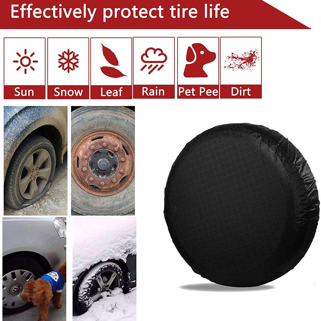 4pcs Trailer Camper, RV Motorhome Universal Fits Tire Covers, Black