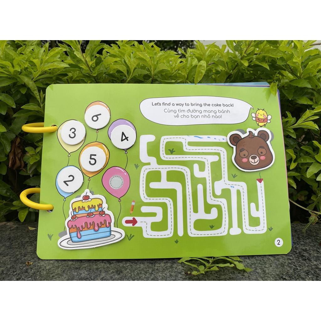 Đồ Chơi Học Liệu Bóc Dán BEEZI BOOK Phiên Bản Mở Rộng Thêm Nhiều Chủ Đề Cho Bé Từ 2-5 Tuổi Vui Chơi Học Tập