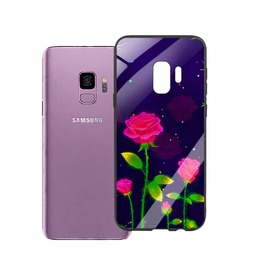 Ốp Lưng Kính Cường Lực cho điện thoại Samsung Galaxy S9 - Rose 10