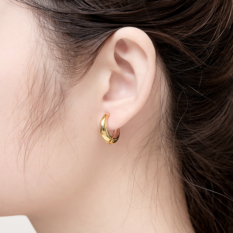 Bông Tai, Khuyên Tai Nữ Cổ Điển Titan Xi Mạ Vàng Non 24k Cao Cấp Phong Cách Thời Trang Trẻ Trung - HVBT97