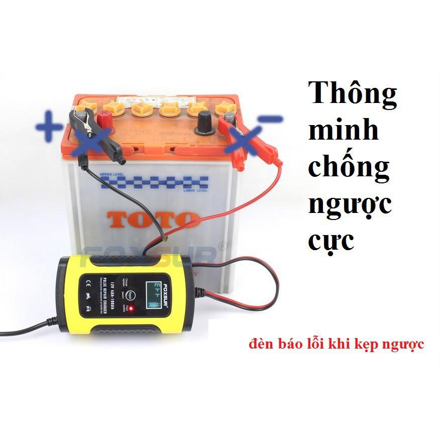 [Version 7.0] Sạc bình ắc quy 12V 5A (4ah-100Ah) FOXSUR có khử sunfat Sản xuất mới nhất trong tháng