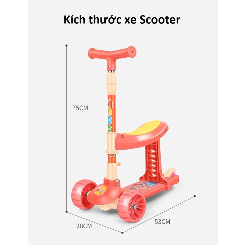 Xe Scooter Cho Bé - Xe Trượt Scooter cho bé Đa Năng Có Phát Sáng -Xe Thăng Bằng Cho Bé Từ 2 Đến 8 Tuổi