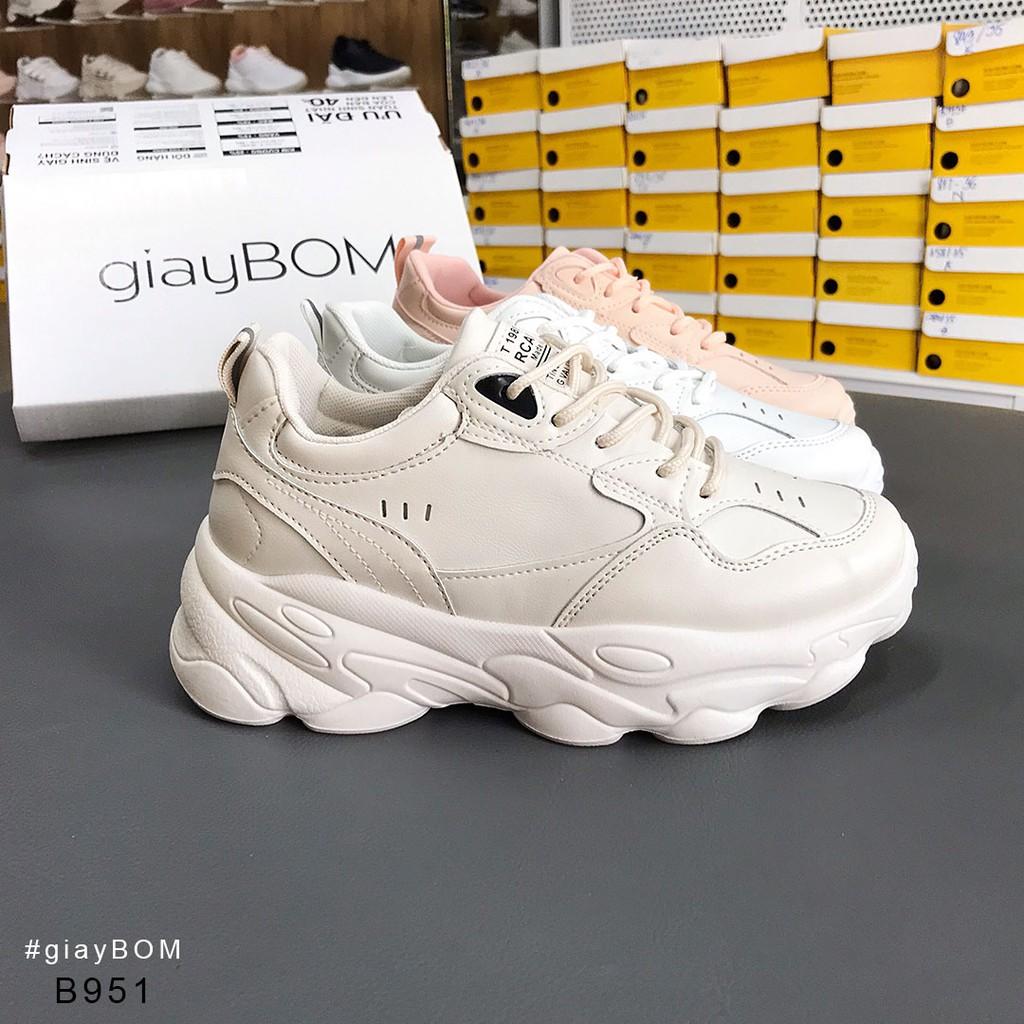 Giày Thể Thao Da Pu Đế Cao 4 cm 3 Màu B951