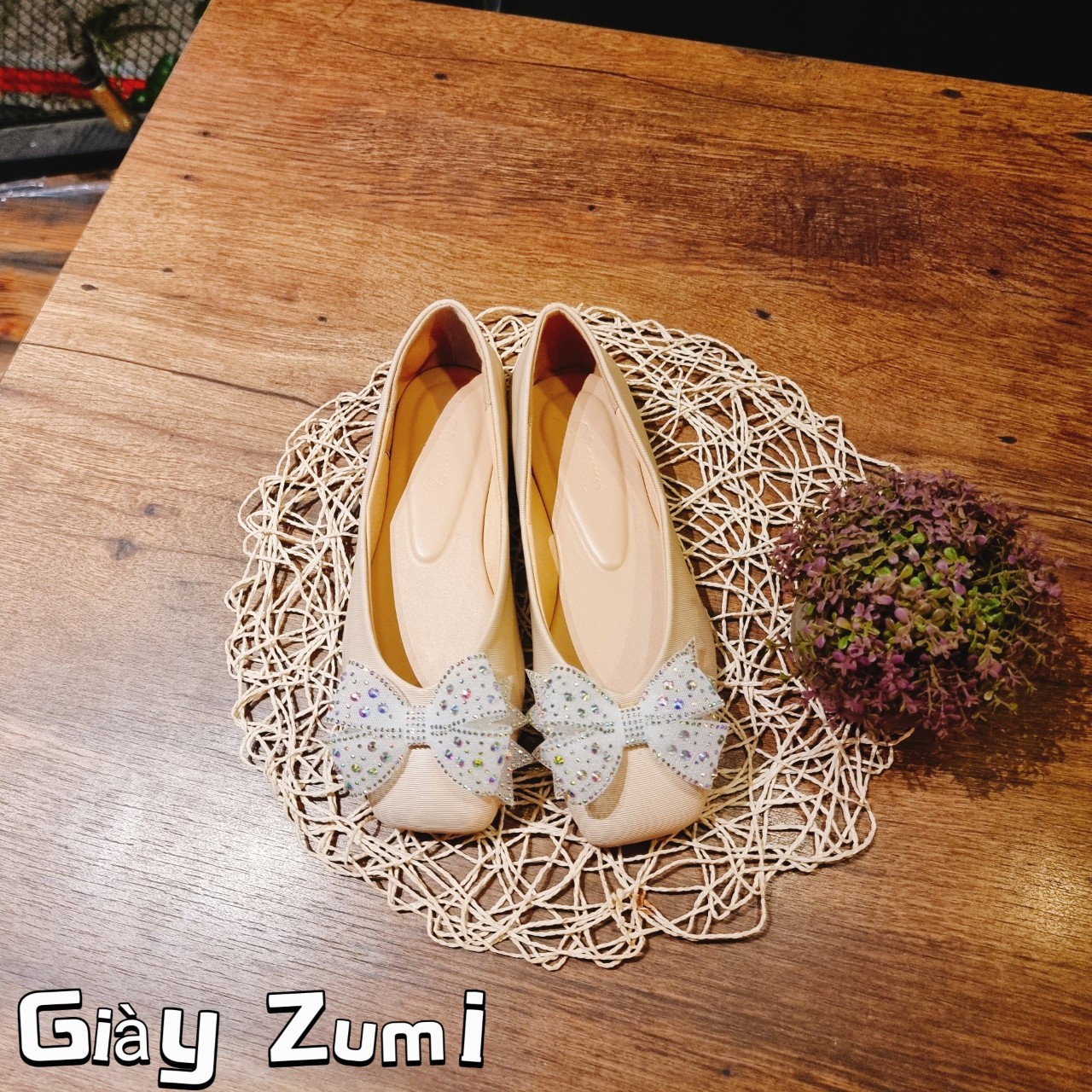 Giày Búp Bê Nữ Big Size Gân Đế Bệt Phối Nơ Soàn Thời Trang Cao Cấp Size 40 - 44 BB002