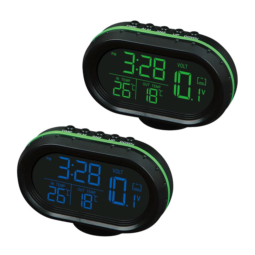 LCD Large Display Car/Auto Clock Display Voltage & Temperature C/F & Time