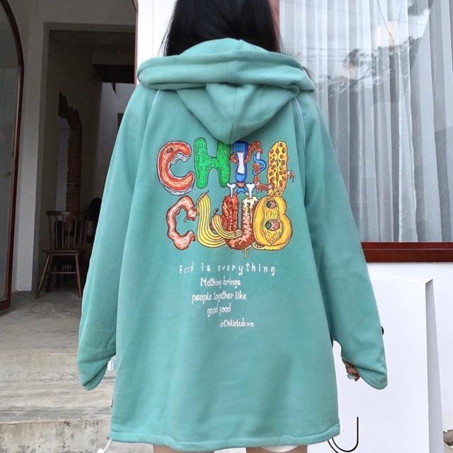 Áo khoác hoodie đa sắc màu nỉ thun cotton - chili club siêu hot