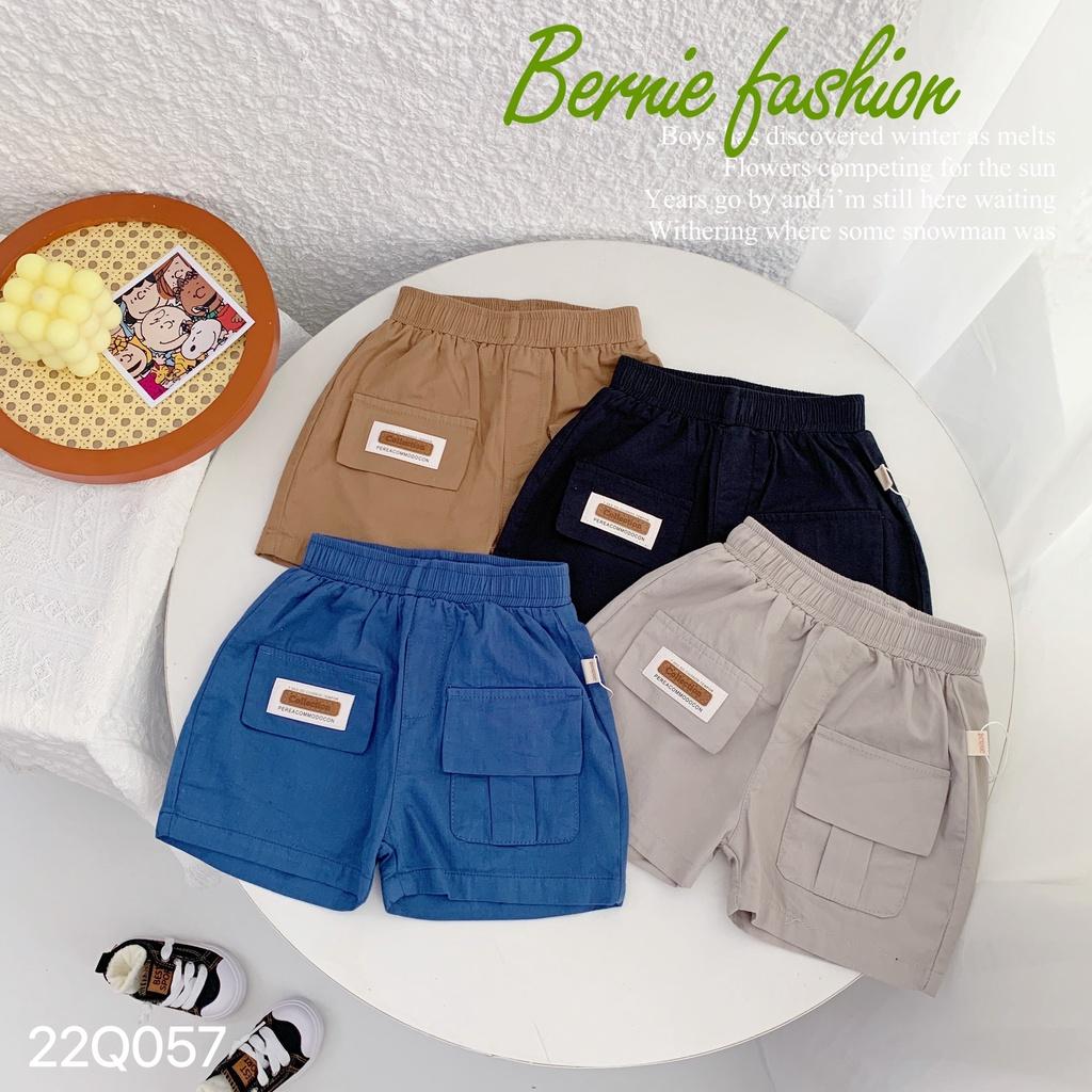 Quần Kaki bé trai 9m-5 tuổi túi hộp chữ Collec, Quần short cho bé kiểu dáng khỏe khắn thời trang
