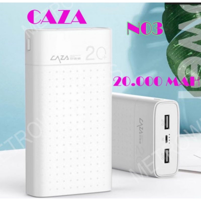 Pin sạc dự phòng NO3 - 20.000 mAH có 2 cổng sạc USB - 1 cổng Micro sạc được nhiều lần , với nhiều thiết bị rất tiện dụng