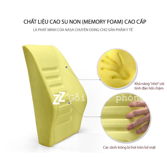 Gối Đệm Tựa Lưng Ghế Ô Tô, Văn Phòng Cao Su Non Cỡ Lớn Cao Cấp ZURI PILLOW GTL-06 Chống Đau Mỏi Lưng, Cong Vẹo Cột Sống