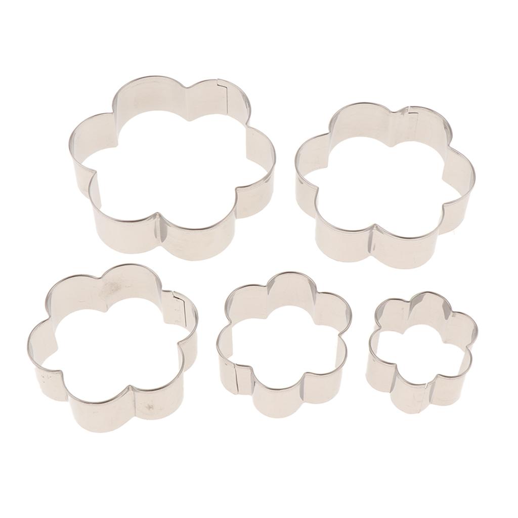 5pcs Cookie Cutter - Fondant Cake / Sugarcraft / Chocolate Decor Mold - DIY Baking Tool - Stainless Steel