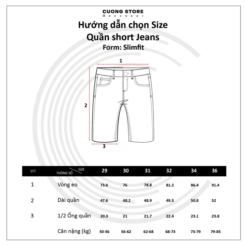 Quần short jean nam xanh rách MRC S241 chất cotton cao cấp form ôm vừa vặn tôn dáng trẻ trung CUONG STORE