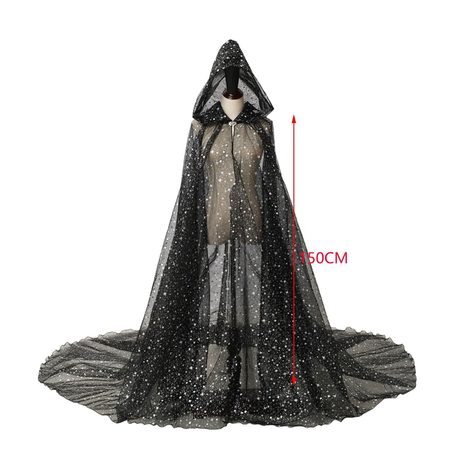 Hooded Cloak for Women Bridal Hooded Cloak Shiny Washable for Adults Soft Durable Costume Wedding Cape Tulle Cape