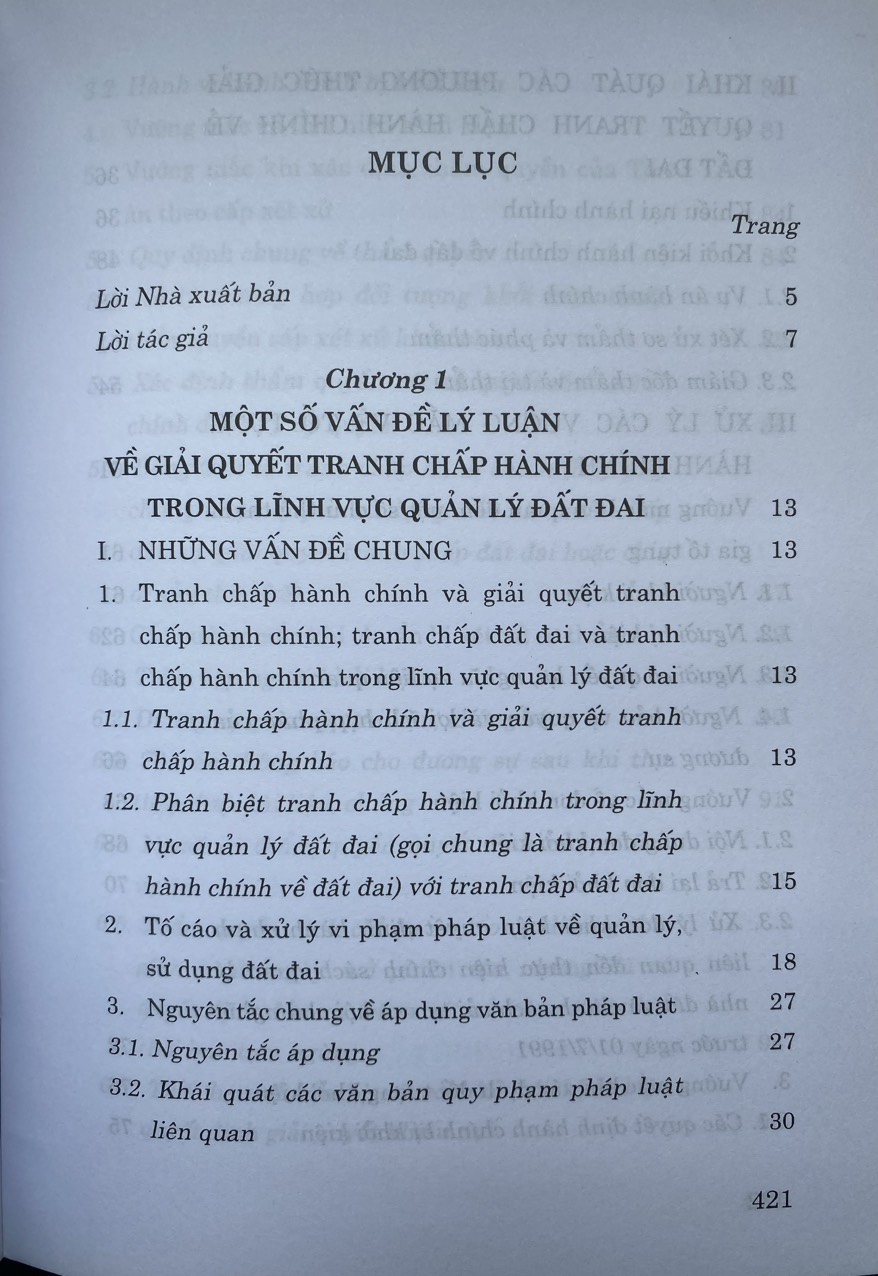 Giải quyết tranh chấp hành chính trong lĩnh vực quản lý đất đai - Phát hiện vi phạm và xử lý vướng mắc (Sách chuyên khảo)