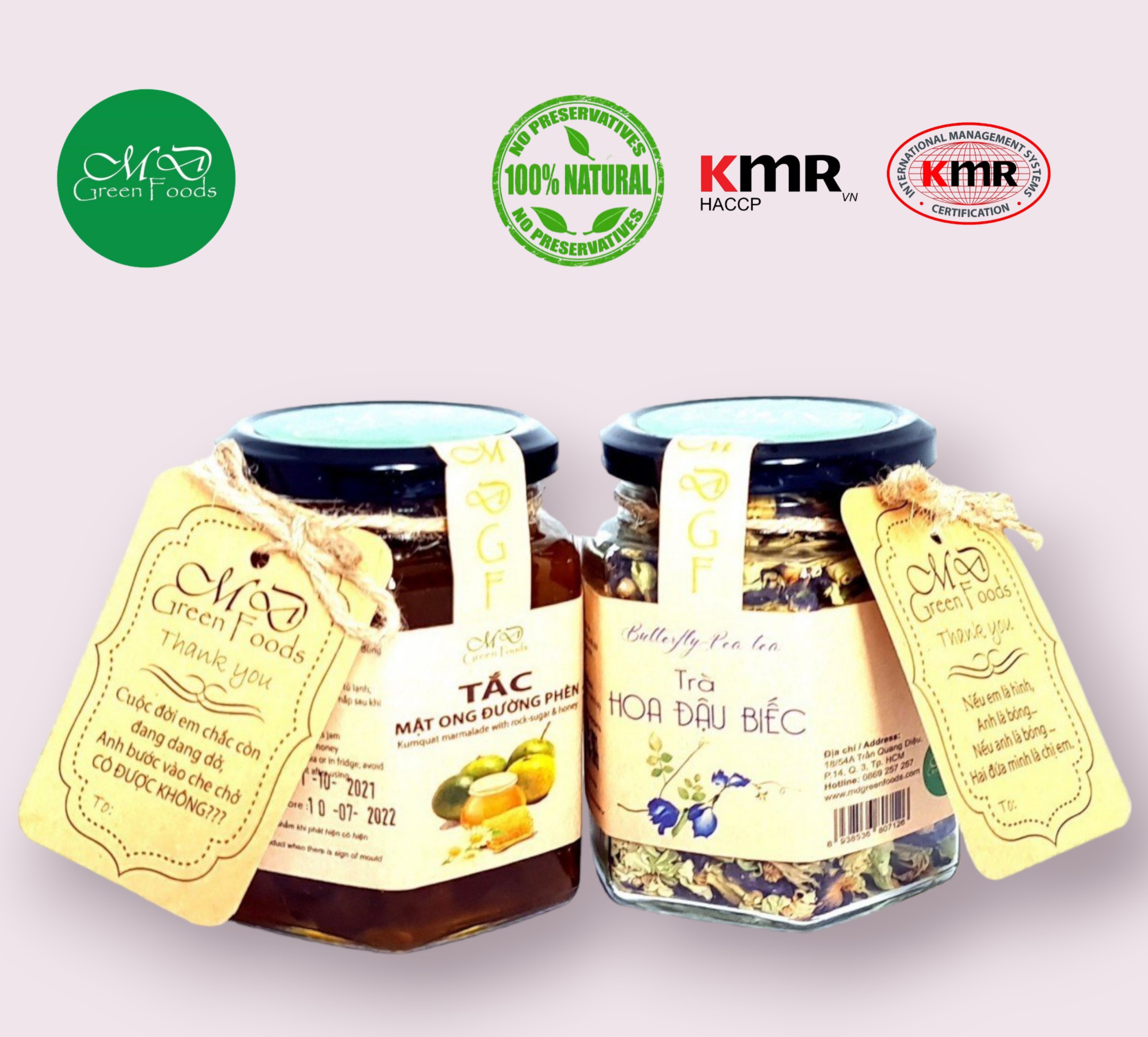 [COMBO] Tắc mật ong đường phèn &amp; Trà hoa đậu biếc