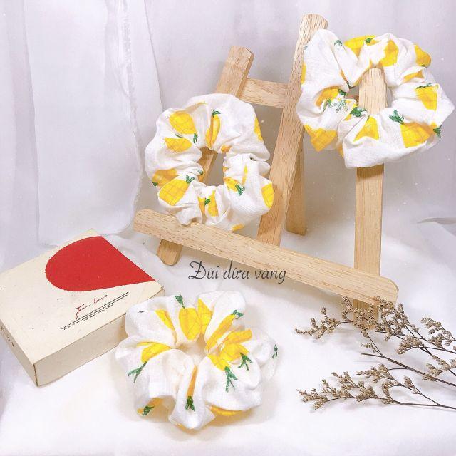 Dây buộc tóc scrunchies dứa vàng