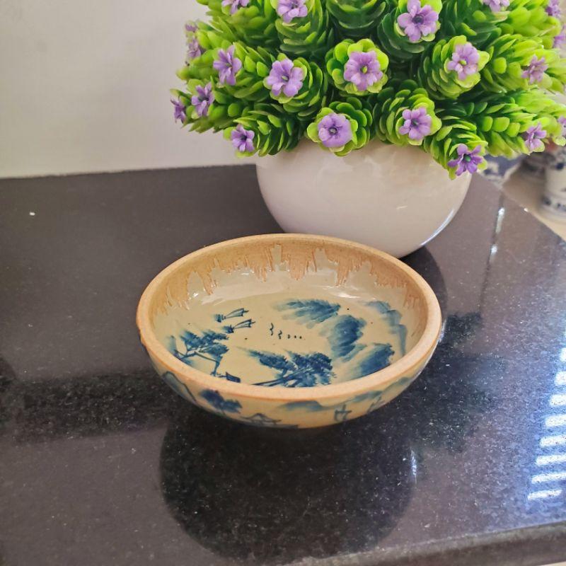 Chén chủ vẽ tay dòng chén tròn chân cao T