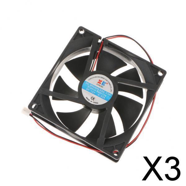 3x 92mm Case Fan 12V DC PC CPU Computer Fan 2Pin