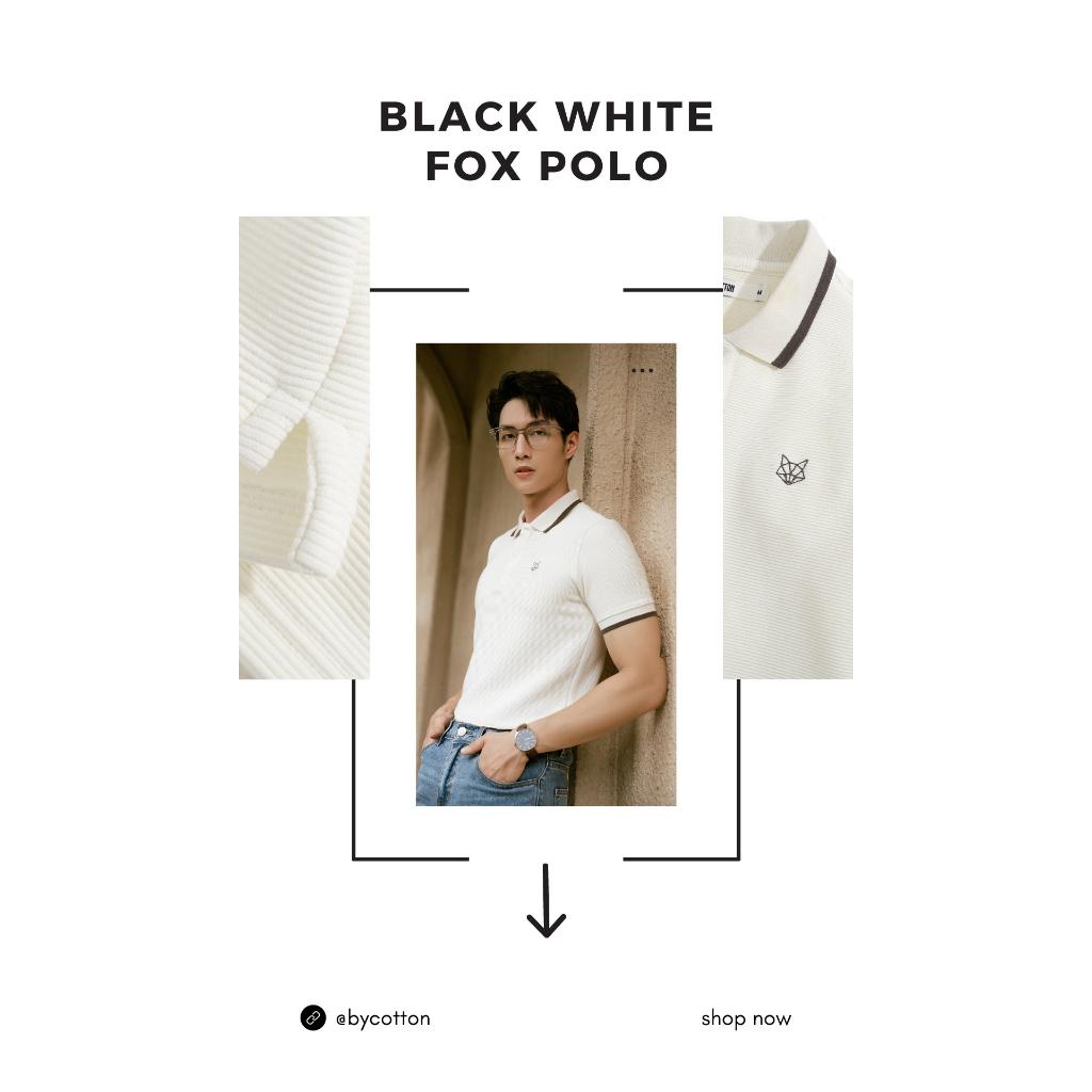 Áo Thun Polo Nam Cổ Bẻ 2 Màu Trắng Đen BYCOTTON BLACK WHITE FOX POLO