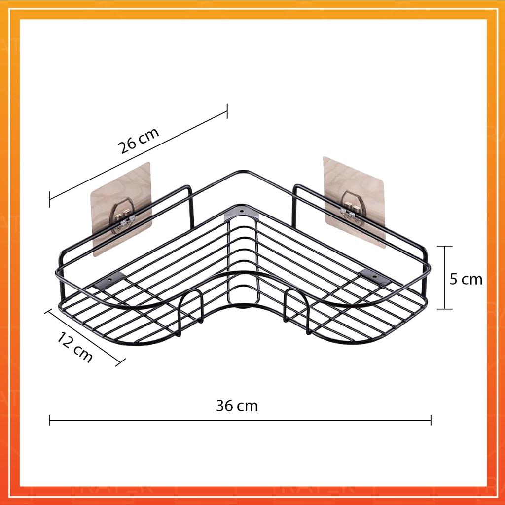 Kệ góc nhà tắm dán tường chất liệu thép không gỉ để đồ phòng tắm, Kệ đựng gia vị nhà bếp đa năng