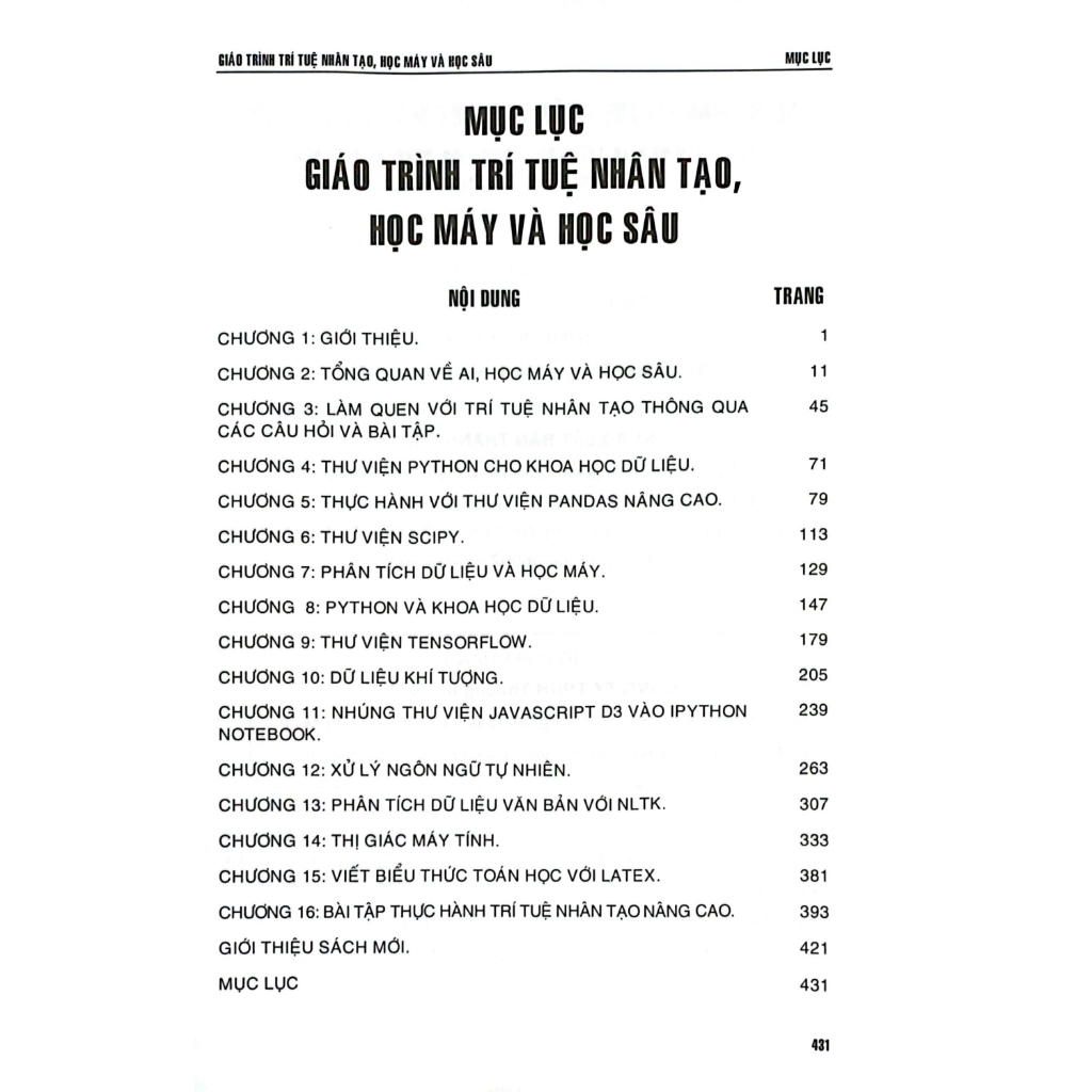 Sách - Giáo Trình Trí Tuệ Nhân Tạo, Học Máy Và Học Sâu - STK