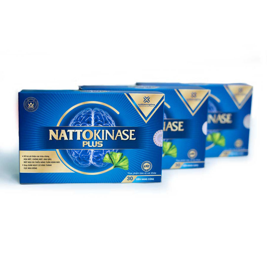 Thực phẩm bảo vệ sức khỏe NATTOKINASE PLUS Viện Dược Liệu - Hoạt huyết dưỡng não - Hỗ trợ phòng ngừa tai biến, đột quỵ
