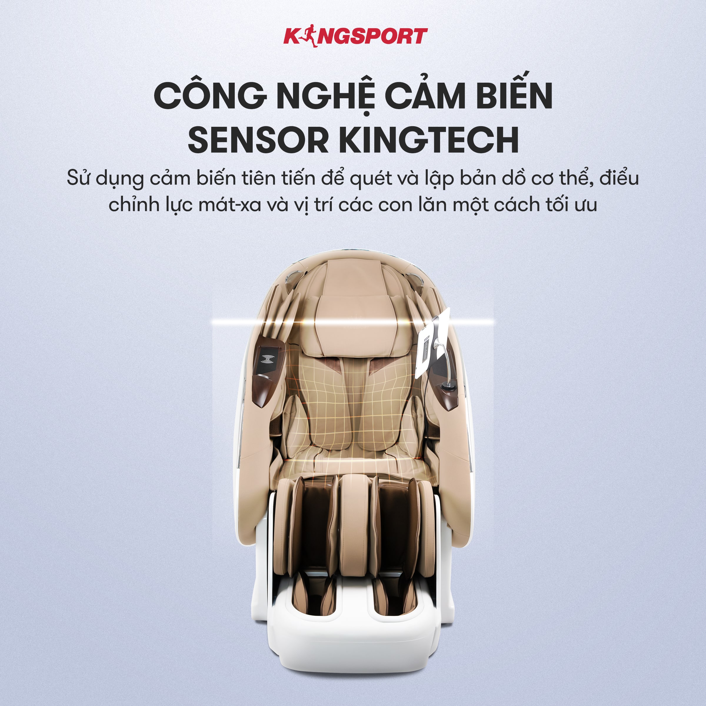 Ghế massage KINGSPORT B7 công nghệ massage Kingtech Dual, đo chỉ số sức khỏe, 20 bài massage Cao cấp