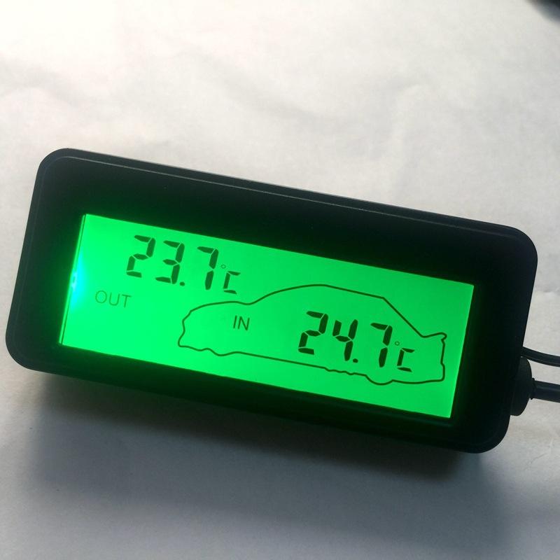 DC12V Car Digital Thermometer Backlight LCD Car Inside/Outside Temp