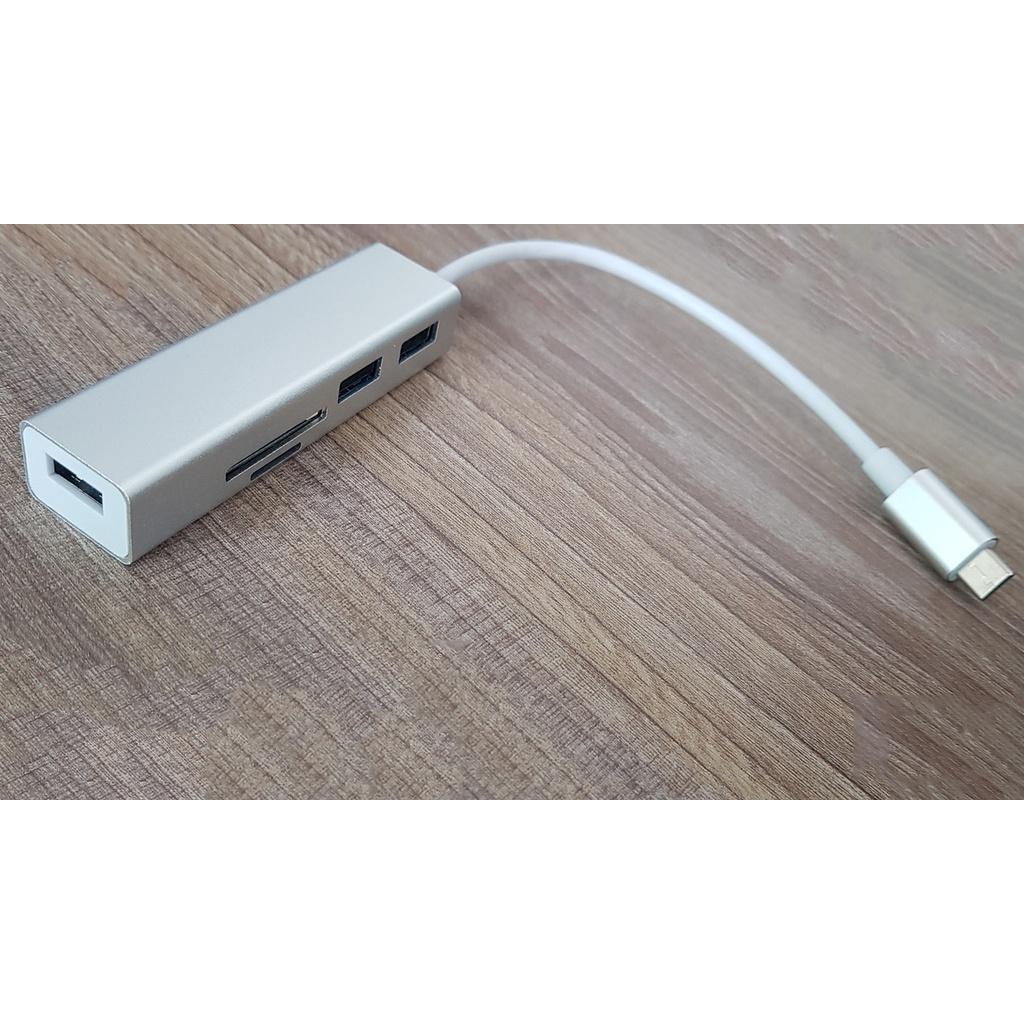 Hub usb type-c ra 3 cổng usb 3.0, thẻ nhớ TF, SD dành cho Surface, Táo, Laptop - Hồ Phạm