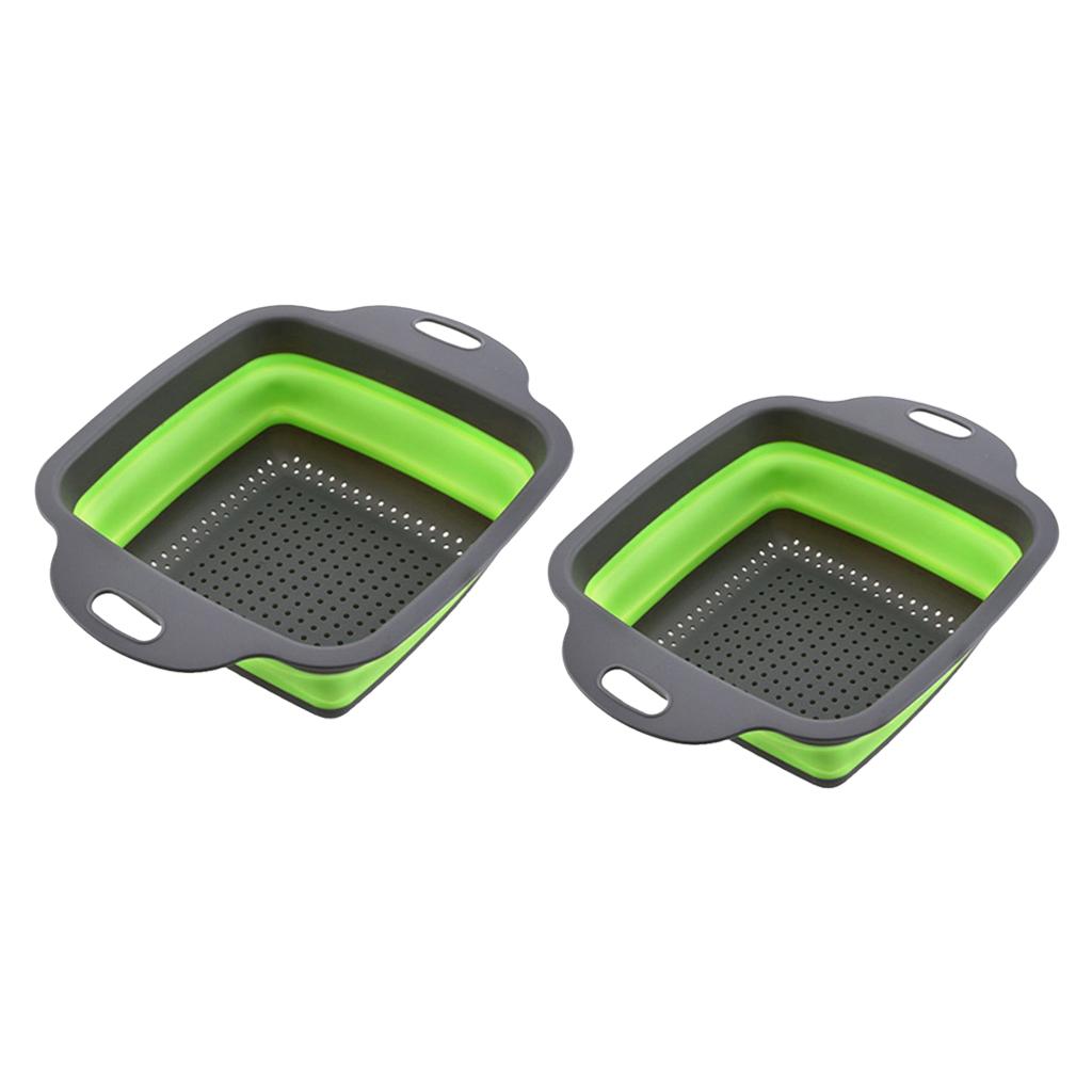 Có Thể Gập Lại Silicone Colander Chìm Bin Thùng Lọc Nhà Bếp Có Thể Gập Lại