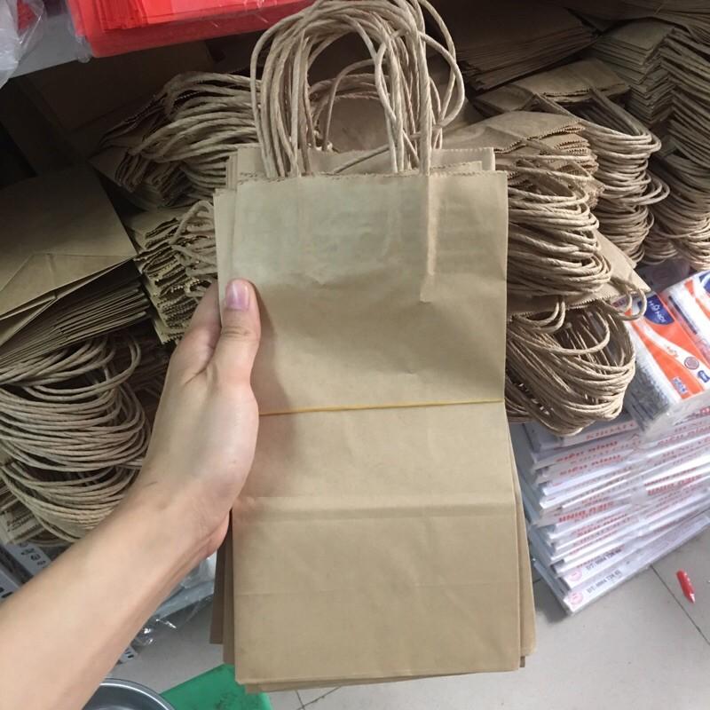 Túi giấy nhiều kích thước có quai - Túi giấy xi măng đựng quà - Túi kraft có quai xách