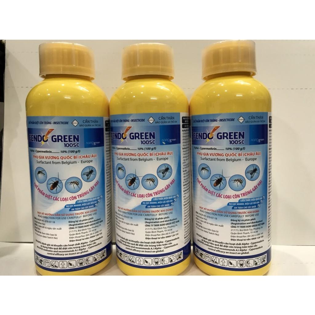 Thuốc diệt muỗi Fendo Green, chai 1 lít, nhập khẩu từ Vương Quốc Bỉ . Phun phòng chống sốt xuất huyết hiệu quả,