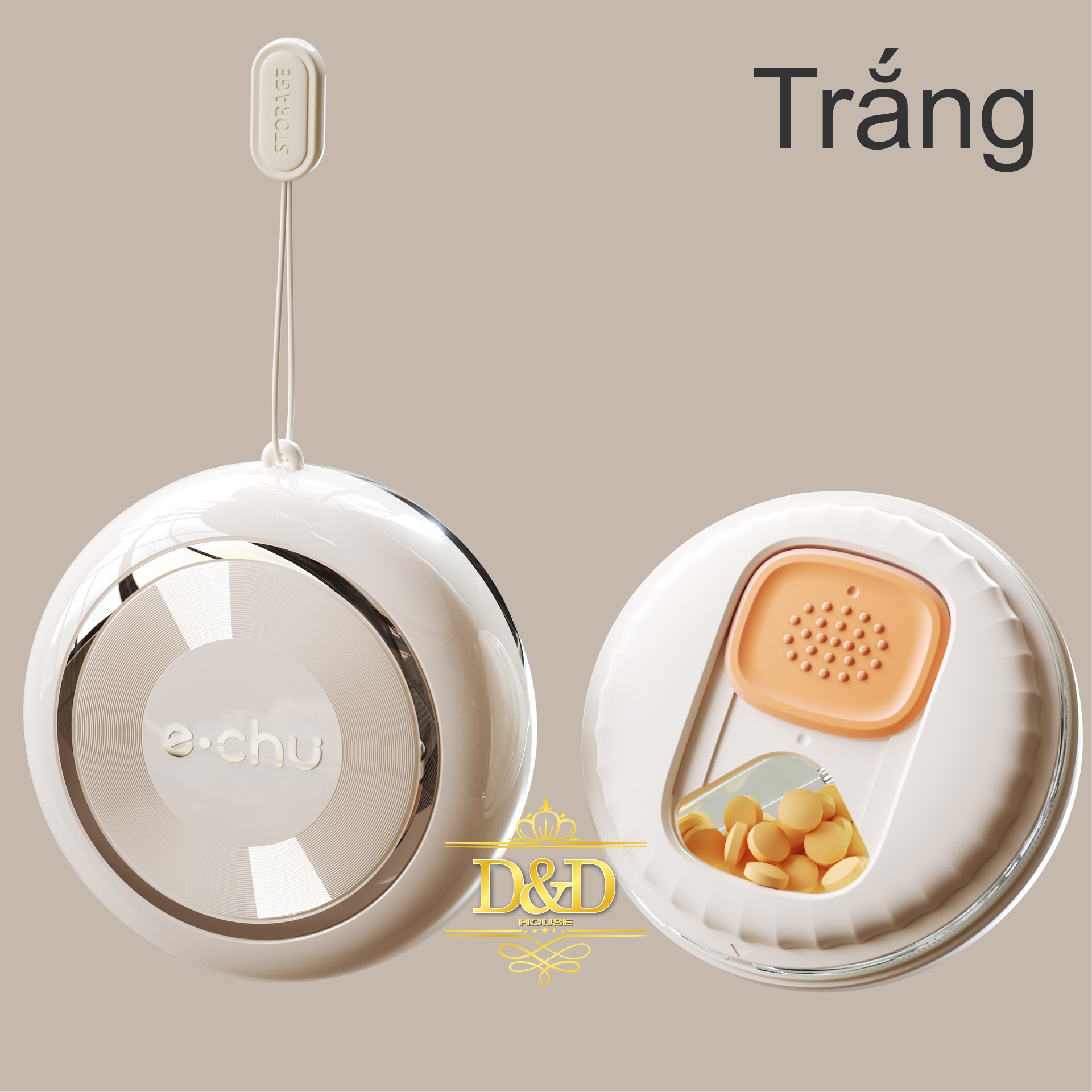 Hộp đựng thuốc, trang sức E-Chu 4 ngăn thiết kế xoay tiện lợi