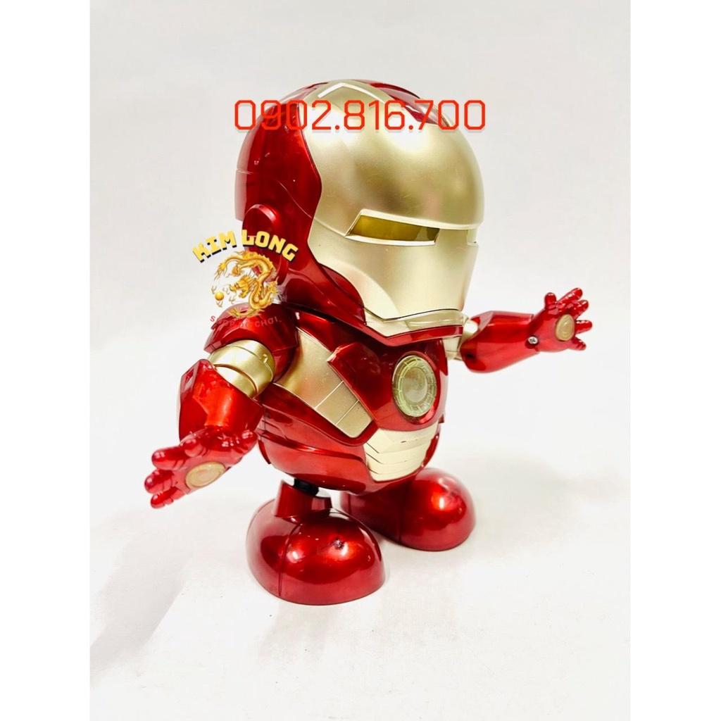 Đồ chơi siêu nhân Iron man có thể mở mặt nạ nhảy múa tặng kèm pin có đèn led quà tặng cho bé trai