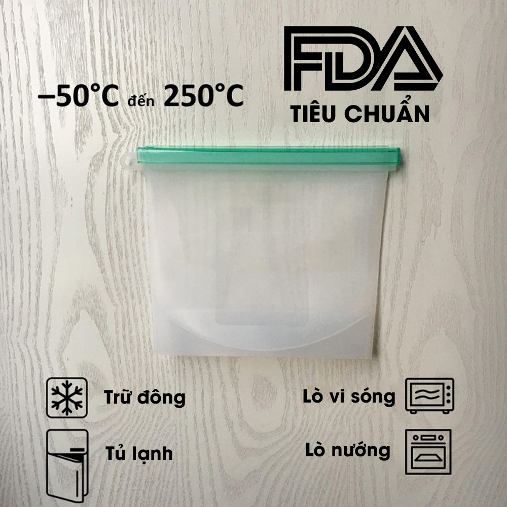 Túi silicon đựng thực phẩm đạt tiêu chuẩn FDA, an toàn không độc hại, sử dụng được ở nhiệt độ cao TÂM LUÂN Chổi lau tẩm dầu - Hàng chính hãng