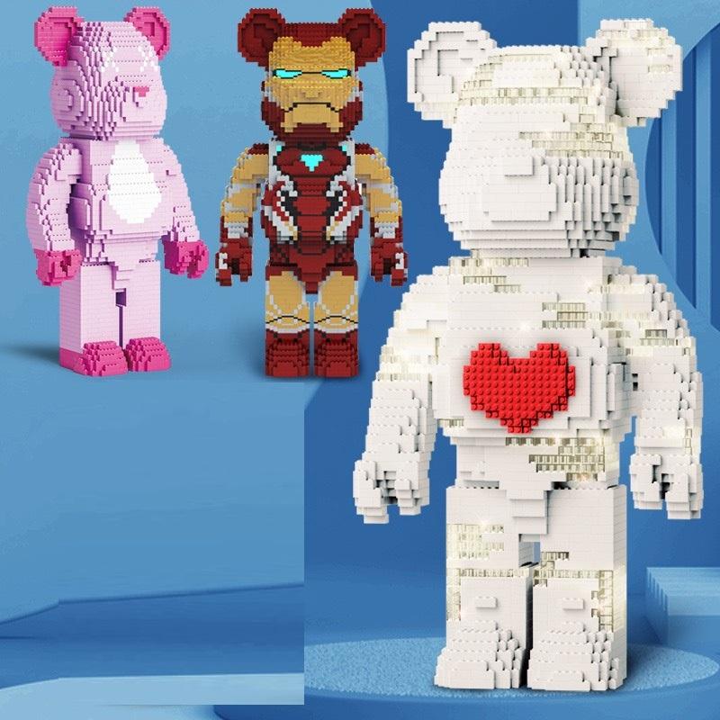 Xếp hình Gấu BearBrick 70cm - 73cm Đồ chơi Xếp hình lắp ráp mô hình cỡ lớn BearBrick ironman SavaKids