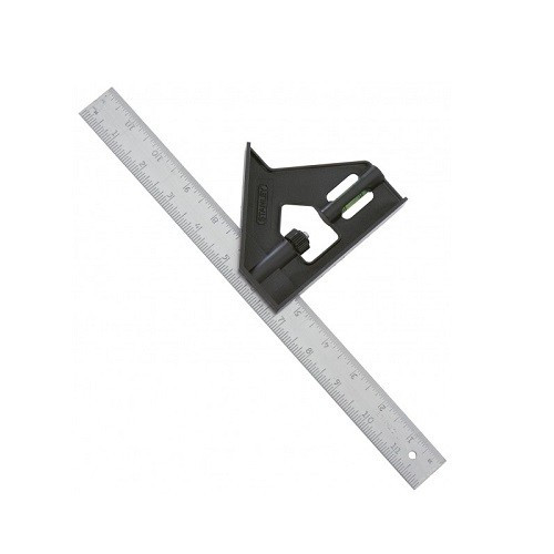 Thước ê ke thủy tinh cán nhựa 300mm-12" Stanley 46-012