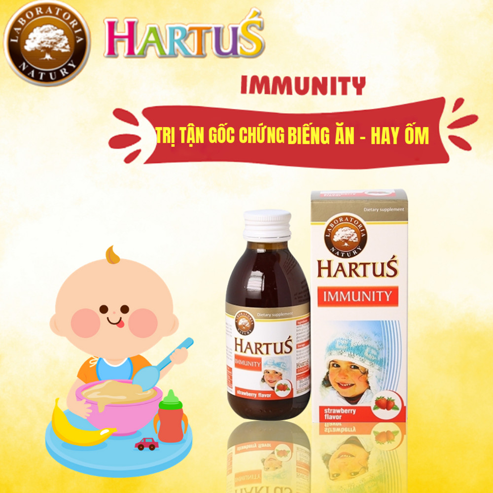 Hartus Immunity Hỗ Trợ Miễn Dịch &amp; Tăng Cường Sức Đề Kháng, Giúp Bé Khỏe Mạnh Tự Nhiên, Phát triển toàn diện - Phù hợp cho trẻ từ 4 tháng tuổi - Sản phẩm nhập khẩu chính hãng, uy tín, an toàn